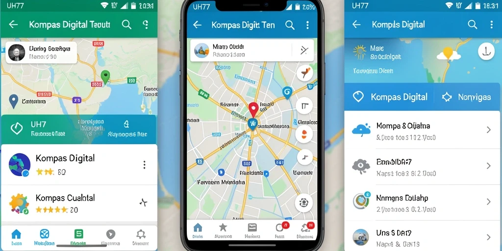 Tampilan antarmuka UH77 yang informatif dan fungsional untuk navigasi.